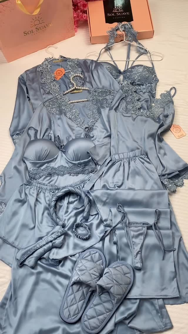 10 Pcs Luxury Silk Bridal Nightwear Set for Women